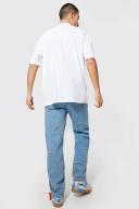 Mens White Oversized Extended Neck T-Shirt