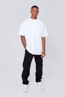 Mens White Oversized Extended Neck T-Shirt