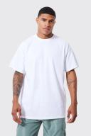 Mens White Oversized Floral Back Graphic T-Shirt