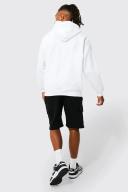 Mens White Oversized Man Signature Over The Head Hoodie