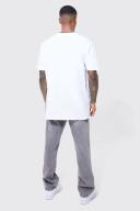 Mens White Oversized Vintage Floral Skull Graphic T-Shirt