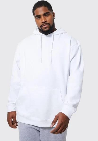 Mens White Plus Basic Hoodie
