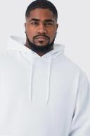 Mens White Plus Core Fit Basic Hoodie