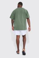 Mens White Plus Mid Length Plain Swim Shorts