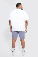 Mens White Plus Oversized Extended Neck Heavy T-Shirt