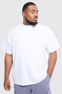 Mens White Plus Oversized Extended Neck Heavy T-Shirt