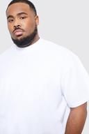 Mens White Plus Oversized Extended Neck Heavy T-Shirt