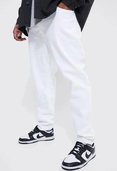 Mens White Plus Skinny Stretch Jeans