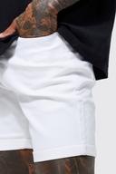 Mens White Skinny Stretch Denim Short