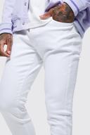Mens White Skinny Stretch Jeans