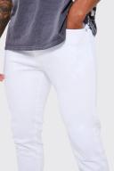 Mens White Skinny Stretch Jeans