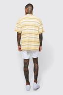 Mens White Slim Rigid Denim Short