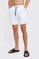 Mens White Tall Man Signature Mid Length Swim Shorts