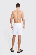 Mens White Tall Man Signature Mid Length Swim Shorts