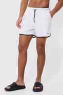 Mens White Tall Man Signature Runner Swim Shorts