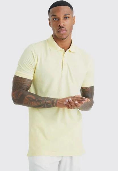 Mens Yellow Basic Polo