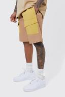 Mens Yellow Elastic Lightweight Comfort Cargo Short