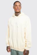 Mens Yellow Man Oversized Washed Hoodie