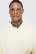 Mens Yellow Man Oversized Washed Hoodie