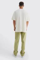Mens Yellow Tall Relaxed Fit Acid Wash Jeans