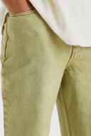 Mens Yellow Tall Relaxed Fit Acid Wash Jeans