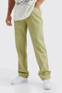 Mens Yellow Tall Relaxed Fit Acid Wash Jeans