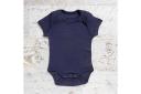 Merino Baby Short Sleeve Bodysuit Navy Stripe / 18-24M