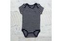 Merino Baby Short Sleeve Bodysuit Pink Sripe / 3-6M