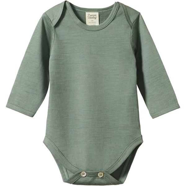 Merino Long Sleeve Bodysuit Various Colours Nettle / 6-12M