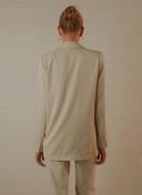 Mia Oversized Blazer - Stone Pinstripe Stone Pinstripe / AU 12