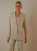Mia Oversized Blazer - Stone Pinstripe Stone Pinstripe / AU 12