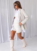 Mia Oversized Blazer - Stone Pinstripe Stone Pinstripe / AU 12