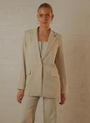 Mia Oversized Blazer - Stone Pinstripe Stone Pinstripe / AU 6