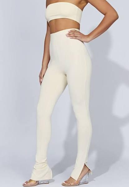 Michelle Side Split Leggings | Cream | MESHKI Leggings | Size M | in Multiple Sizes & Styles | AfterPay Available