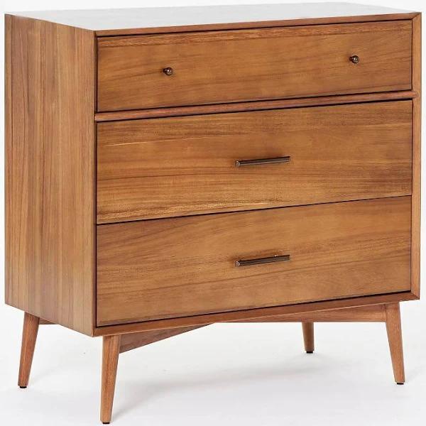 Mid-Century 3-Drawer Dresser, Acorn