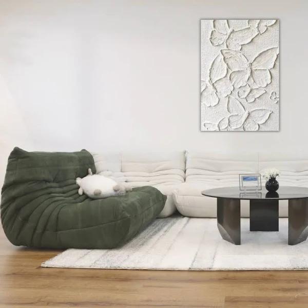 Mid-Century Fireside Sofa Series, Ottoman / Chenille