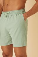 Mid Length Seersucker Swim Shorts