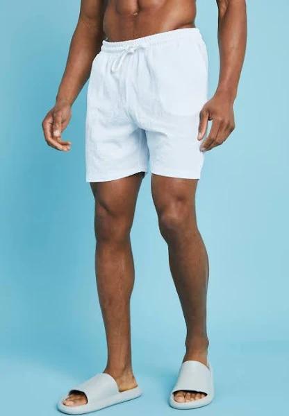 Mid Length Seersucker Swim Shorts