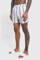 Mid Length Stripe Swim Shorts