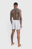Mid Length Stripe Swim Shorts