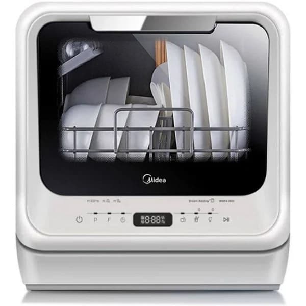 Midea Benchtop Mini Dishwasher Touch Control 1-24 Hours Delay LED Display MDWMINIW-WHITE