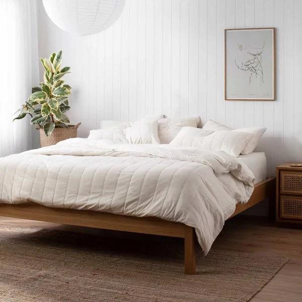 Miller Jersey | Oatmeal Marle Quilted Quilt Cover | Double | Sheet Society