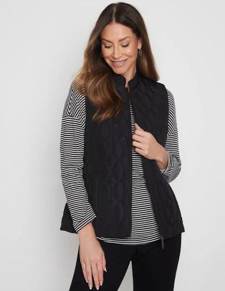 Millers Sleeveless Quilted Vest Black - 16