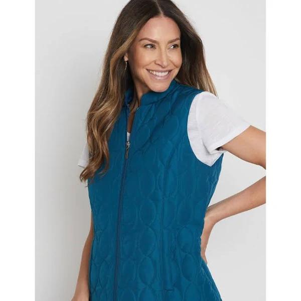 Millers Sleeveless Quilted Vest Teal - 18