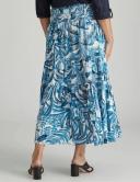 Millers Tiered Maxi Rayon Skirt - Blue Leaf - Womens - Size 2XL - Ezibuy