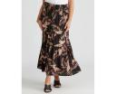 Millers Tiered Maxi Rayon Skirt Neutral Palm - L