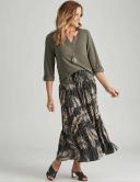 Millers Tiered Maxi Rayon Skirt Neutral Palm - L