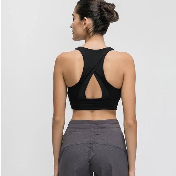 Mindfulness-HOP Black Asana Sports Bra Black / 6-S