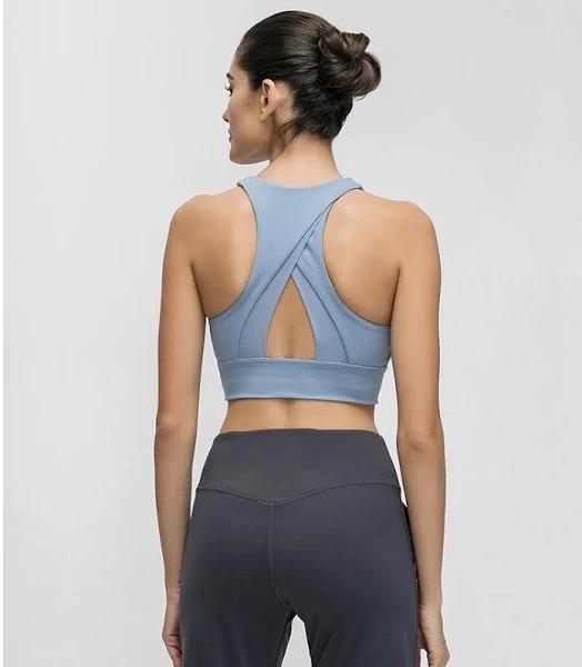Mindfulness-HOP Sky Blue Asana Sports Bra Sky Blue / 4-XS
