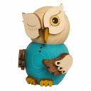 Mini Owl Blue (7cm/2.8 inch) TEXT_GOOGLE_BY - German Erzgebirge Craftsmanship